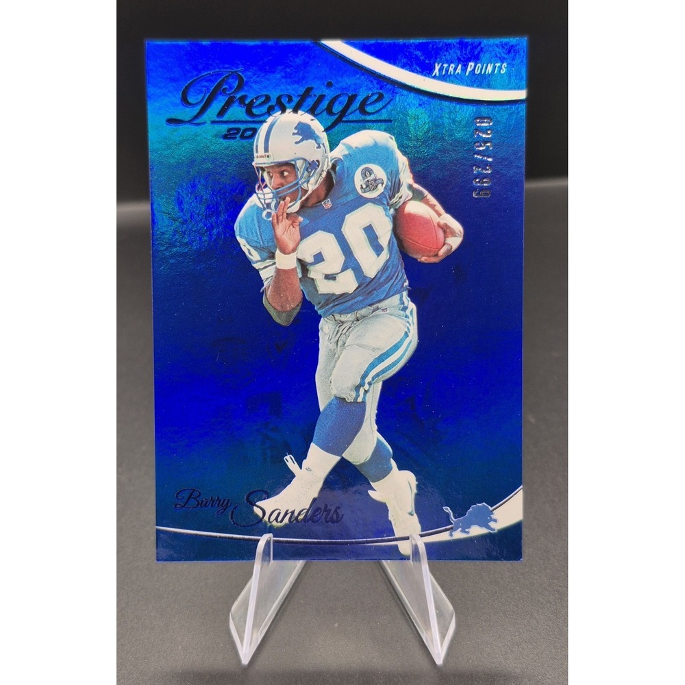 2023 Panini Prestige Barry Sanders #100 Xtra Points Premium Blue /299 Lions
